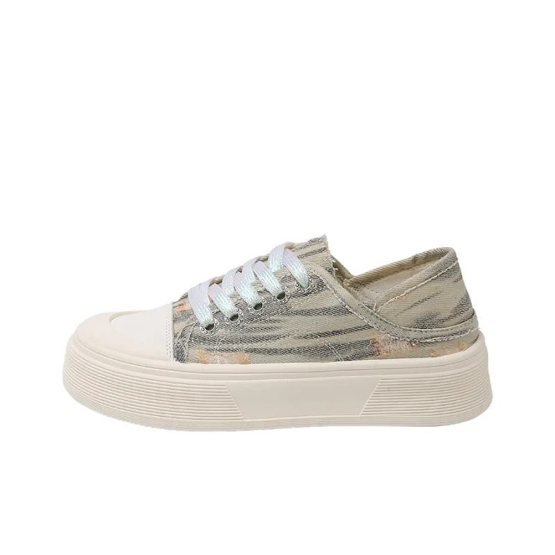 NANJIREN Skateboard Shoes Women's Low Top Light Gray/Dark Blue-5