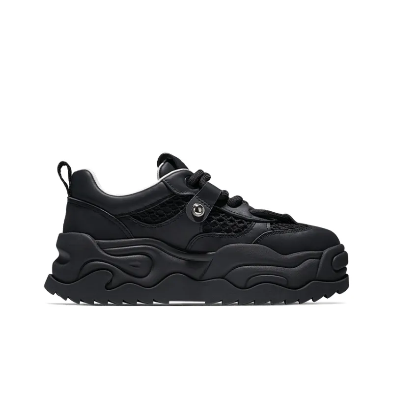 SALAXI Low Top Chunky Sneakers Unisex Black-1