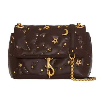 REBECCA MINKOFF Edie Polyurethane Shoulder Bag Crossbody Bag Women's Dark Brown