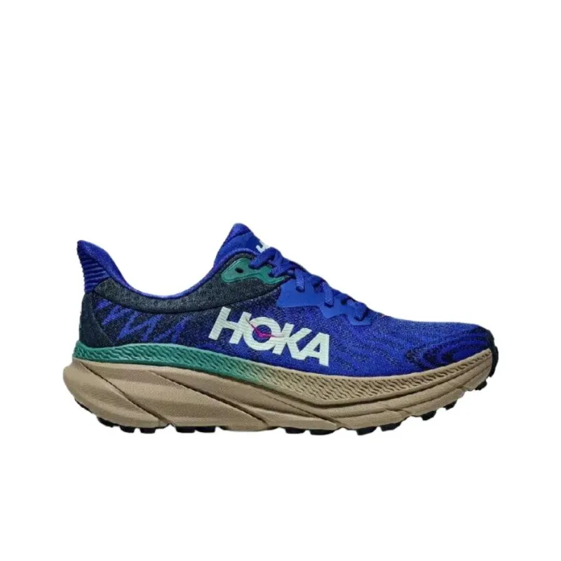 HOKA ONE ONE Challenger 7 Anti Slip Wear Resistant Low Top Trail Running Shoes Men's Blue-1