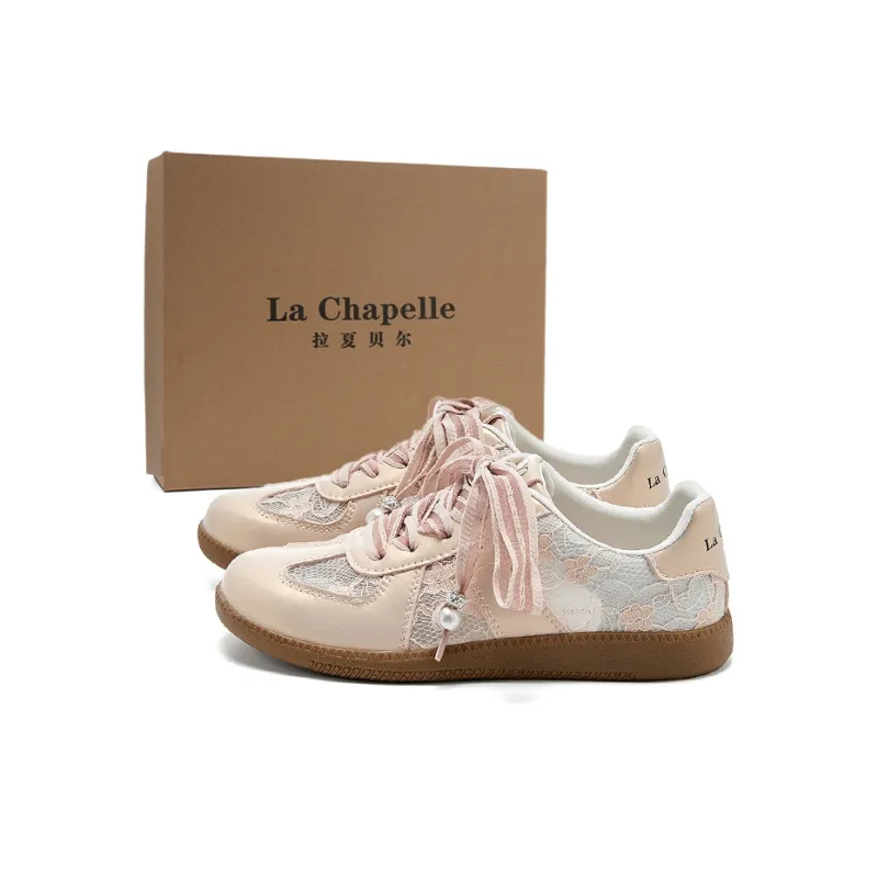 La Chapelle Wear resistant And Lightweight Low Top Skateboard Shoes Women's Pink-1
