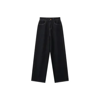 KUHNMARVIN Jeans Women's Blue Slimming Wide Leg Jeans/High Rise Slimming Straight Fit Pants/American Vintage Loose Fit Versatile Casual Pants