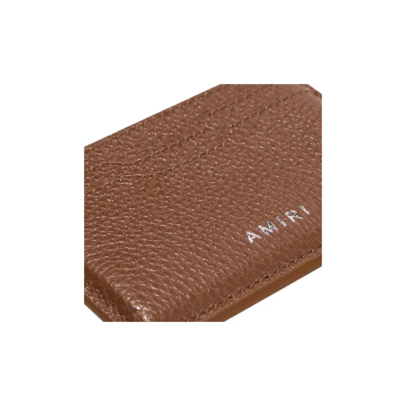 AMIRI Nappa Leather Card Holder Women's Brown-3