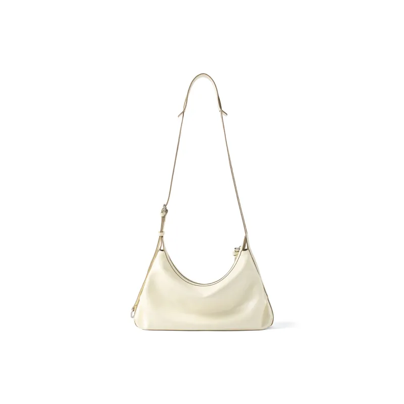 AMAZING SONG Cow Leather Shoulder Bag Regular Women's Dark Chocolates/Cream Yellow/Elegant Black-3
