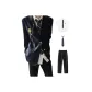 Navy Blue Coat+Shirt+Navy Blue Tie+Black Suit Pants