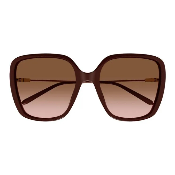 Chloe Recycled Plastic Square Sunglasses Women's Brown-1