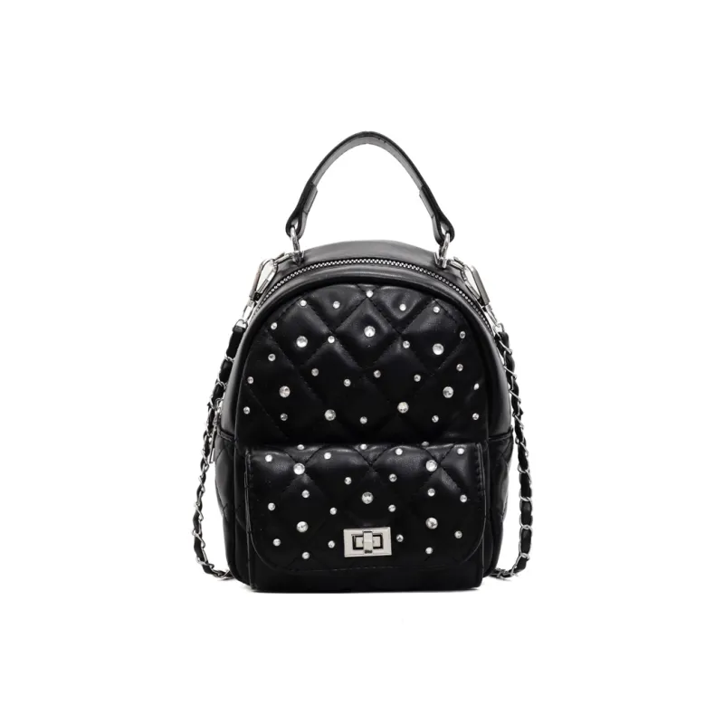AIBAG PU Backpack Women's Pink/Blue/Red/Yellow/Black/White-26