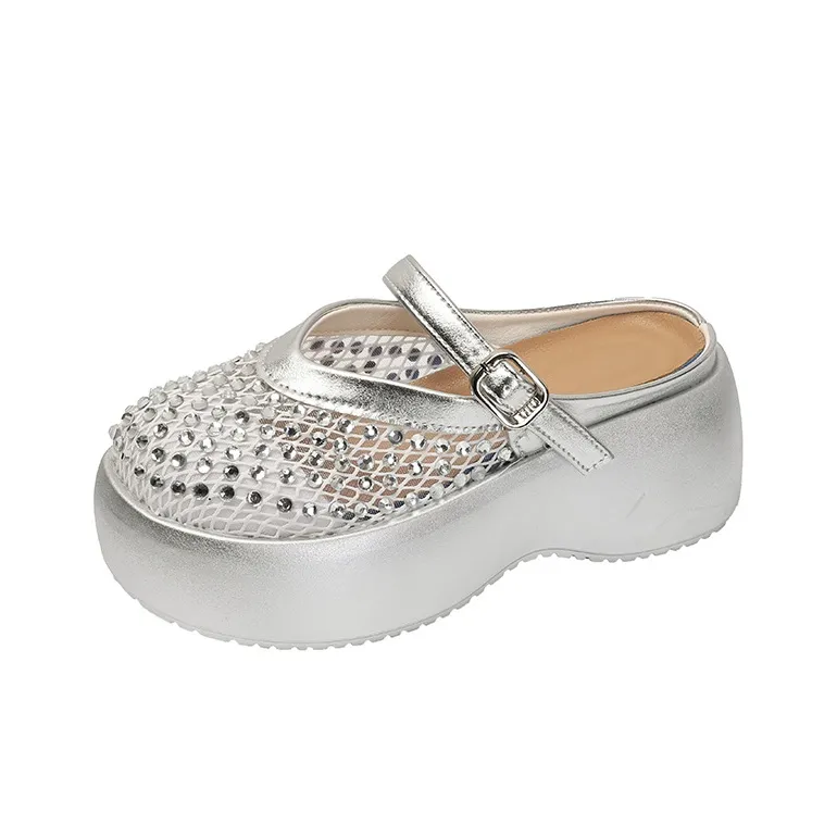 AJPAP Rubber Sole Cut Out Closed Toe Slippers Women's-8