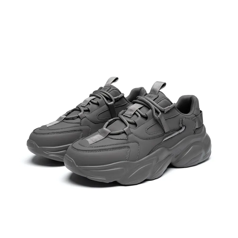 ZHR Black Warrior Cushioning Coverage Abrasion Resistant Breathable Low Top Chunky Sneakers Unisex Dark Gray-1