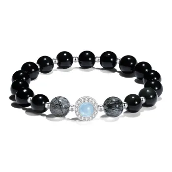 PUTUOSHANWENCHUANG Obsidian Jade Bracelets Unisex
