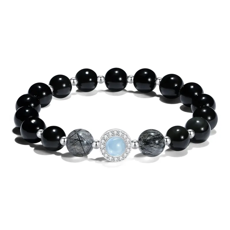PUTUOSHANWENCHUANG Obsidian Jade Bracelets Unisex-0