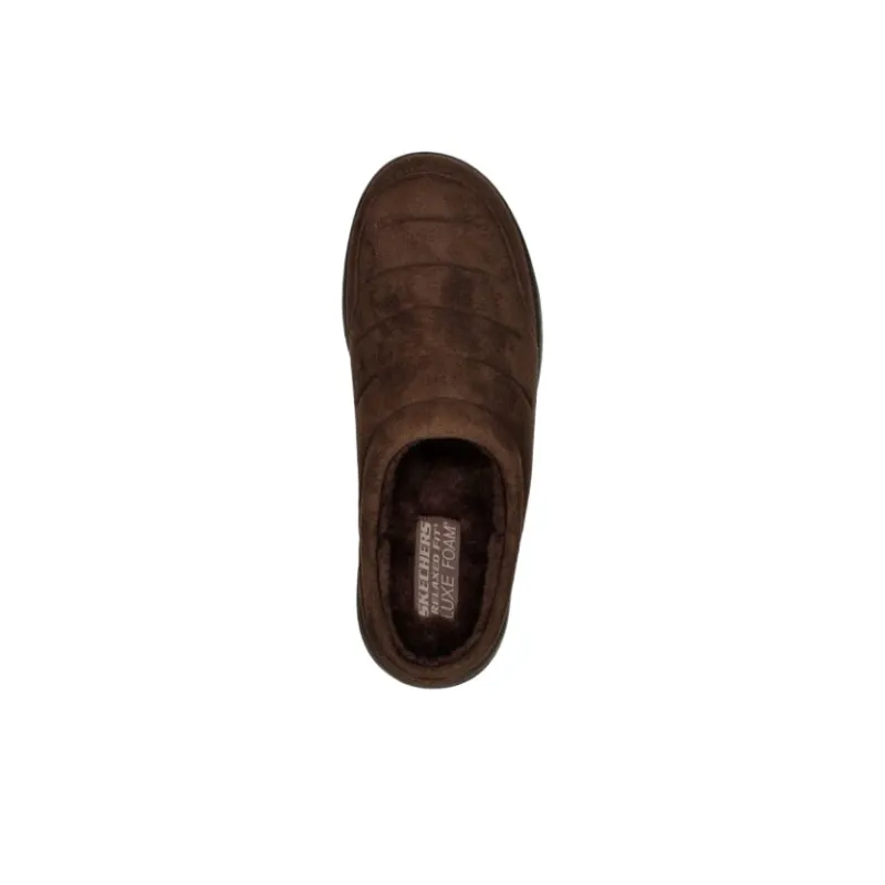 Skechers Relaxed Fit Slip Resistant Closed Toe Slippers Men's Brown-4