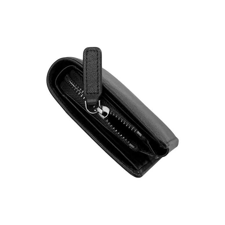 HLA Top Grain Cow Leather Wallet Card Holder Wallet Regular Men's Black-3