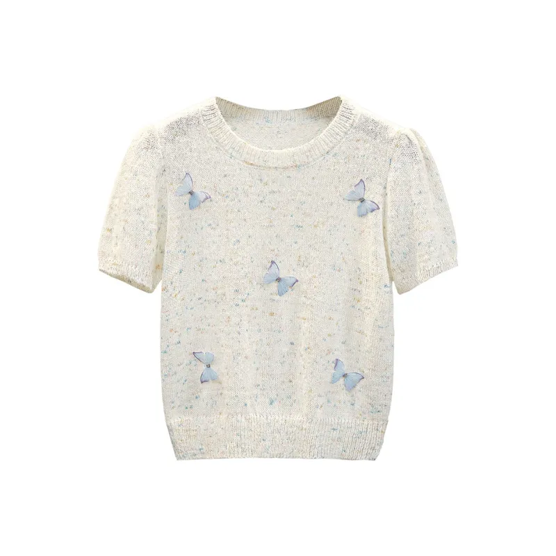 TOUCH Knitwear Women's Blue With White Lettering-0