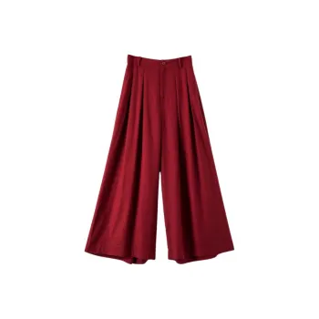 Late White Casual Pants Women's Dark Red