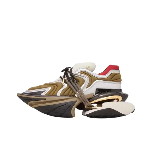 BALMAIN Unicorn Wave Low Top Chunky Sneakers Men's Khaki