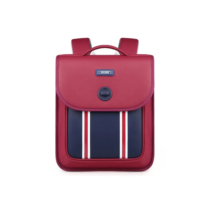 EDISON Oxford Student Bag Royal Blue/Burgundy-4