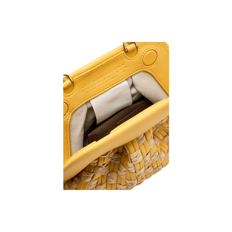 THEMOIRE GEA Vegan Leather One Shoulder Clutch Micro Women's Yellow-2