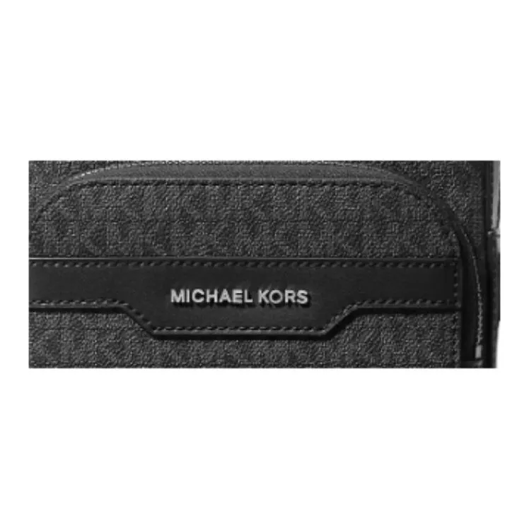 MICHAEL KORS Hudson Coated Canvas Bag, Shoulder Bag, Crossbody Bag Mini Men's Black-2