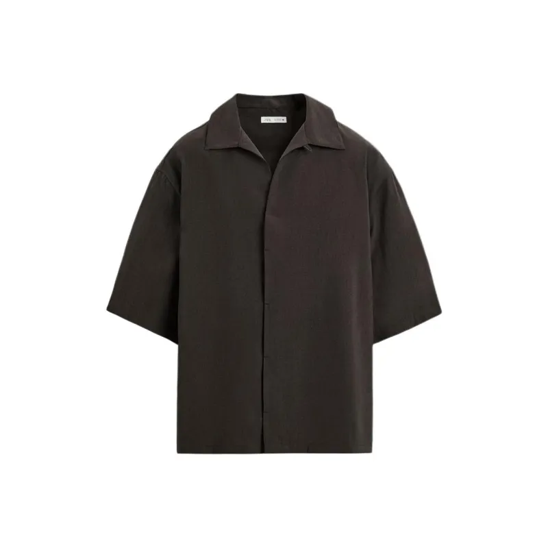 ZARA Shirts Men Chocolate-0