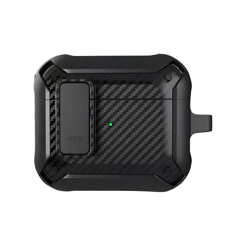 Yoobao Compatibility AirPods4 TPU Carbon Fiber Texture Lock Design Headphone Cases