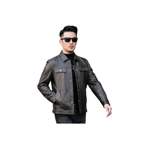 JIMU Leather Jackets Men