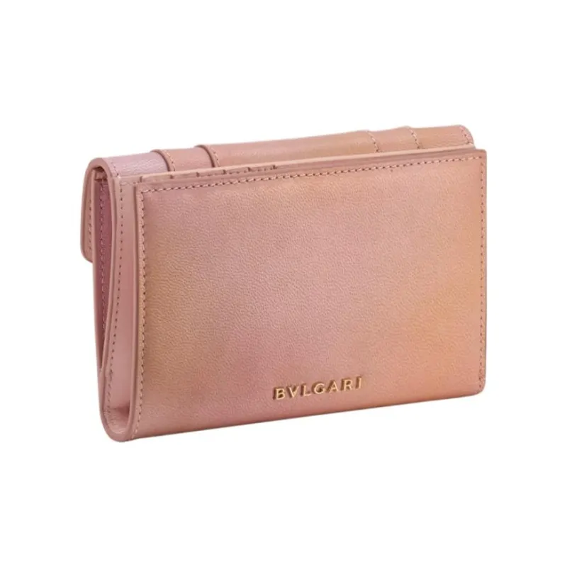 BVLGARI Serpenti Forever Goatskin Wallet Tubas Women's Pearl Pink-1