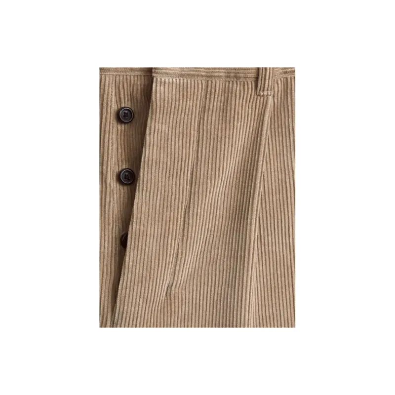 AMIPARIS Tapered Corduroy Cropped Trousers-4