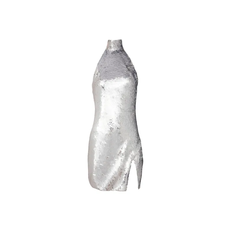 BALMAIN Sleeveless Dress Women's Silver-0