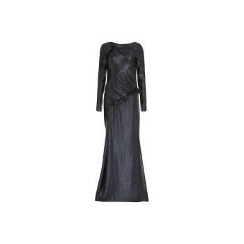 Talbot Runhof Long Sleeved Dress Women's Blue