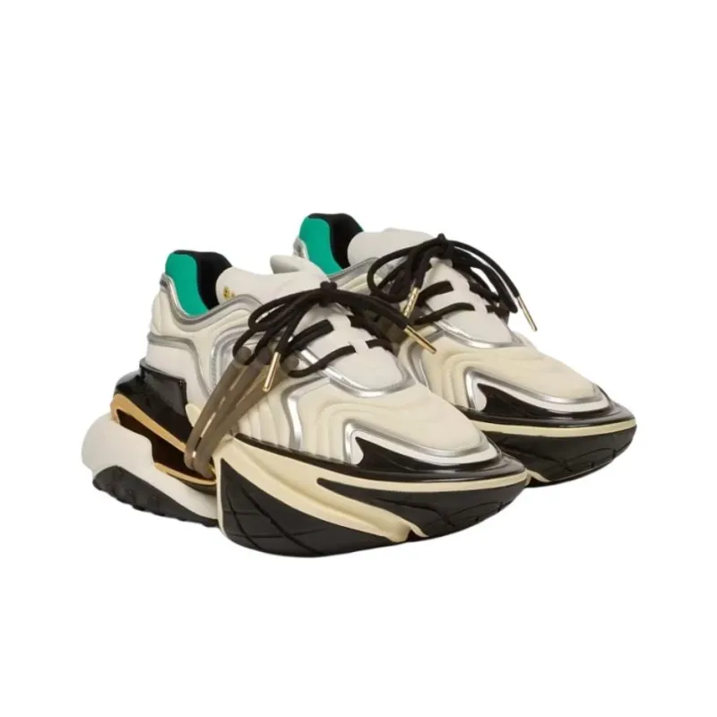 BALMAIN Unicorn Wave Low Top Chunky Sneakers Women's Beige-2