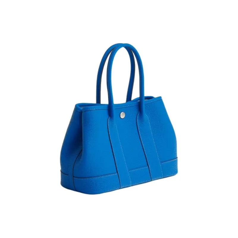 HERMES Garden Party Negonda Calfskin Garden Handbag Women's T7 Bleu Hydra Aqua Blue-1