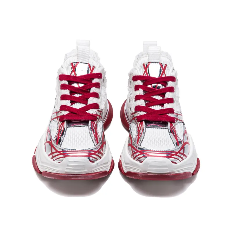 LINGMO Slip Resistant, Abrasion Resistant, Breathable, Height Increasing Low Top Chunky Sneakers Unisex White-10