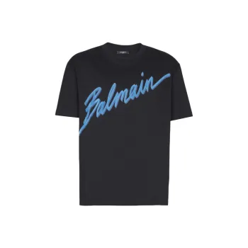 BALMAIN SS25 T Shirt Men's Blue