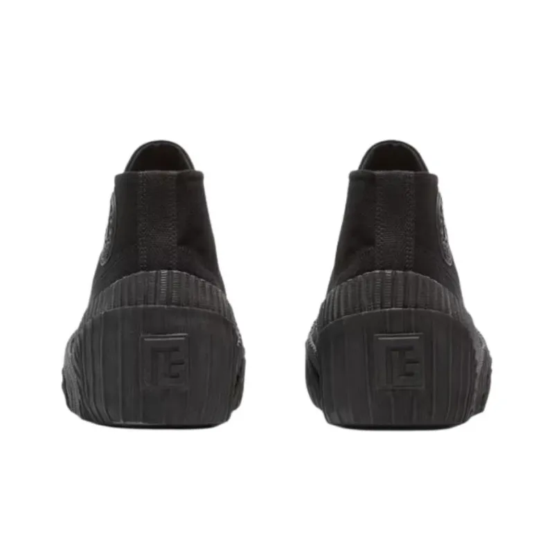 BALMAIN Riff High Top Canvas Shoes Women's Black-5
