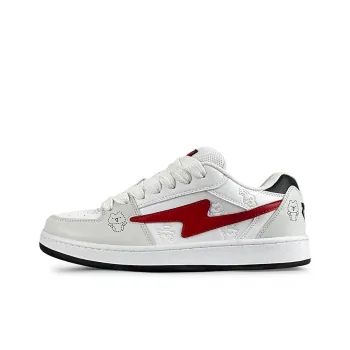 LuzaoT SUPER DRAG Breathable Low Top Skateboard Shoes Women's White Red