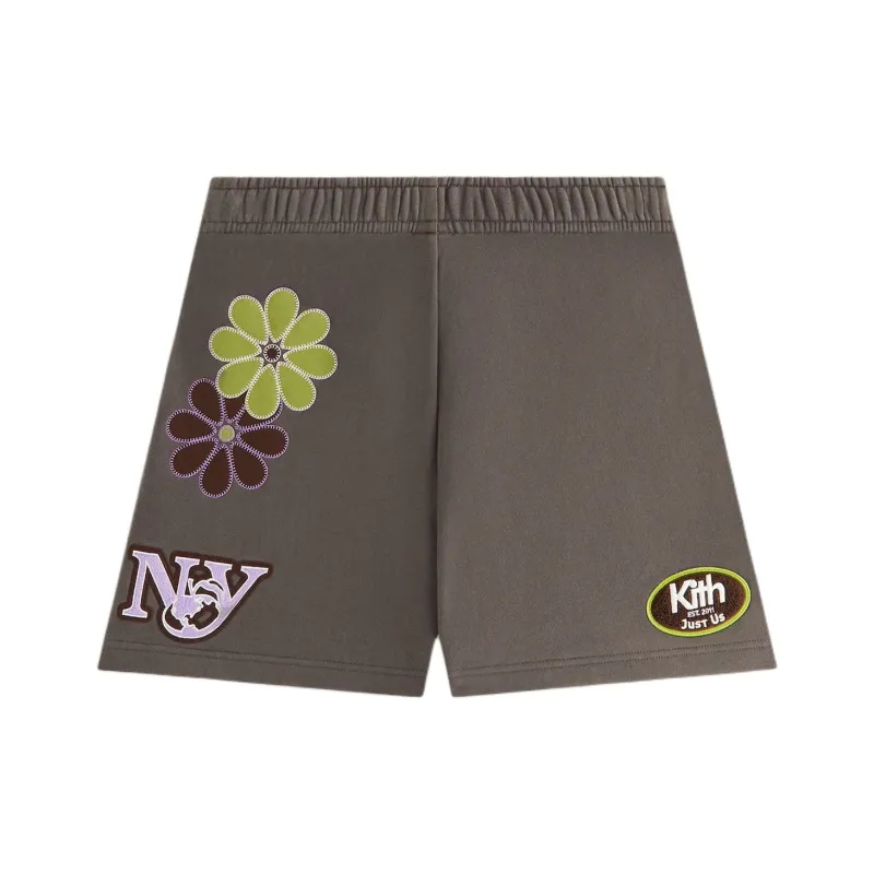 KITH Rayne Floral Sports Shorts Women's Hematite Color-1