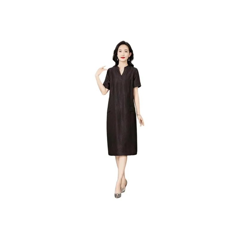Yi Mengyuan Silk Short Sleeved Dress Women's-6