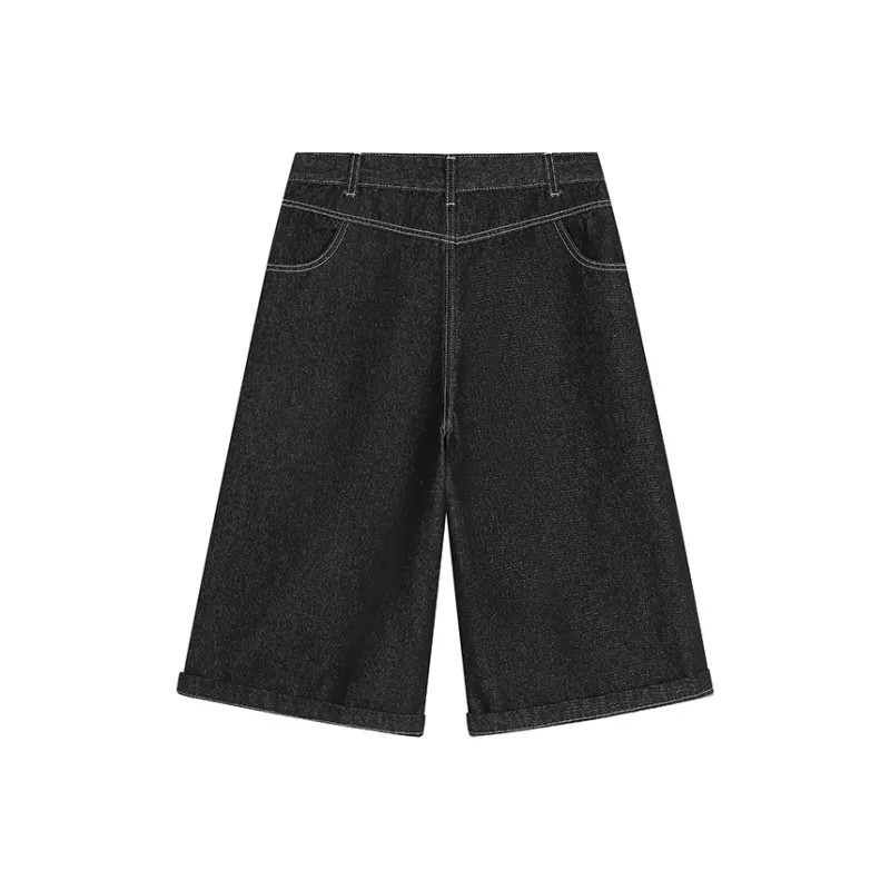 K411 Denim Shorts Unisex Original Denim Black-1