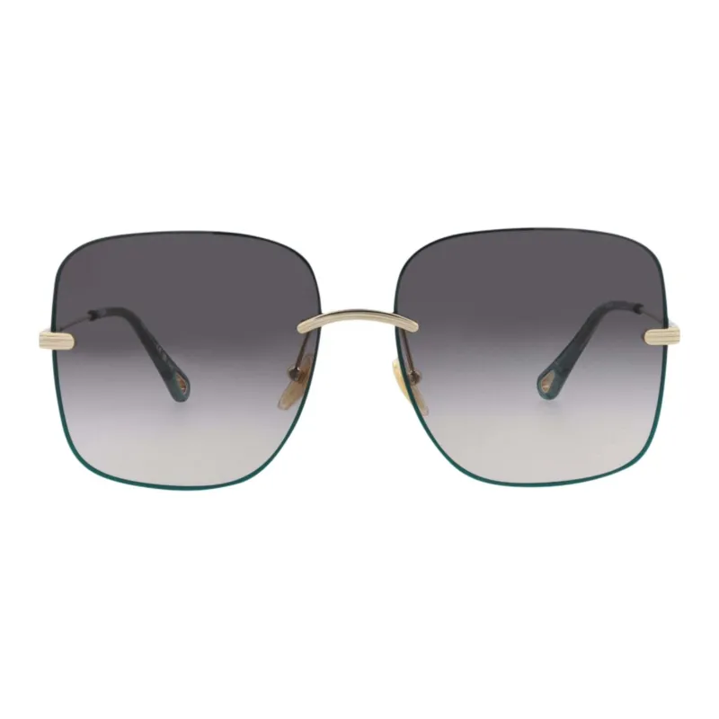 Chloe Square Sunglasses Women's Green-2