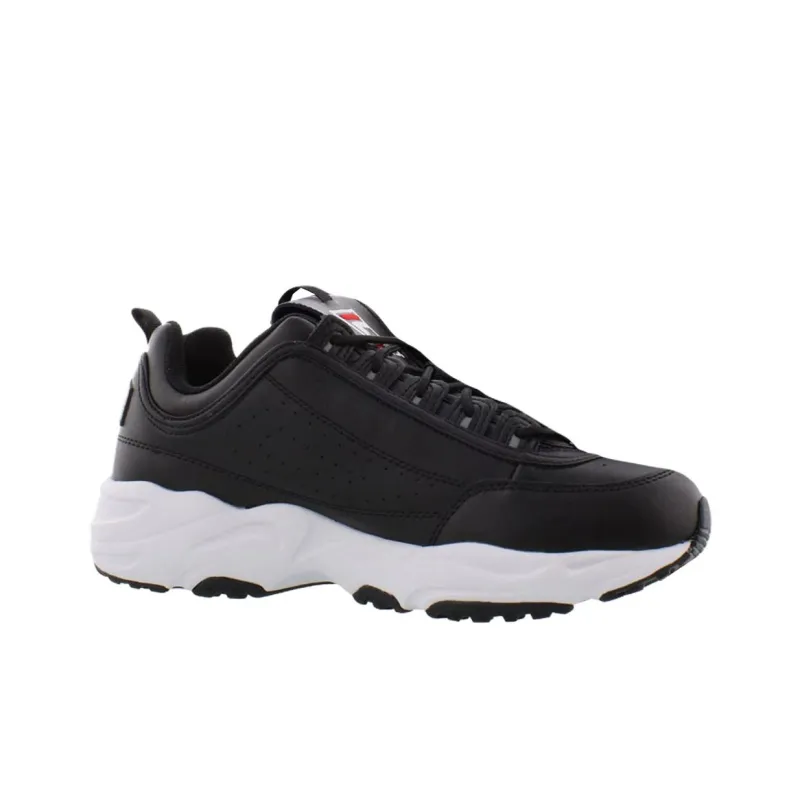 FILA Ray Tracer Anti Slip Wear Resistant Low Top Running Shoes Men's Black White Red-1