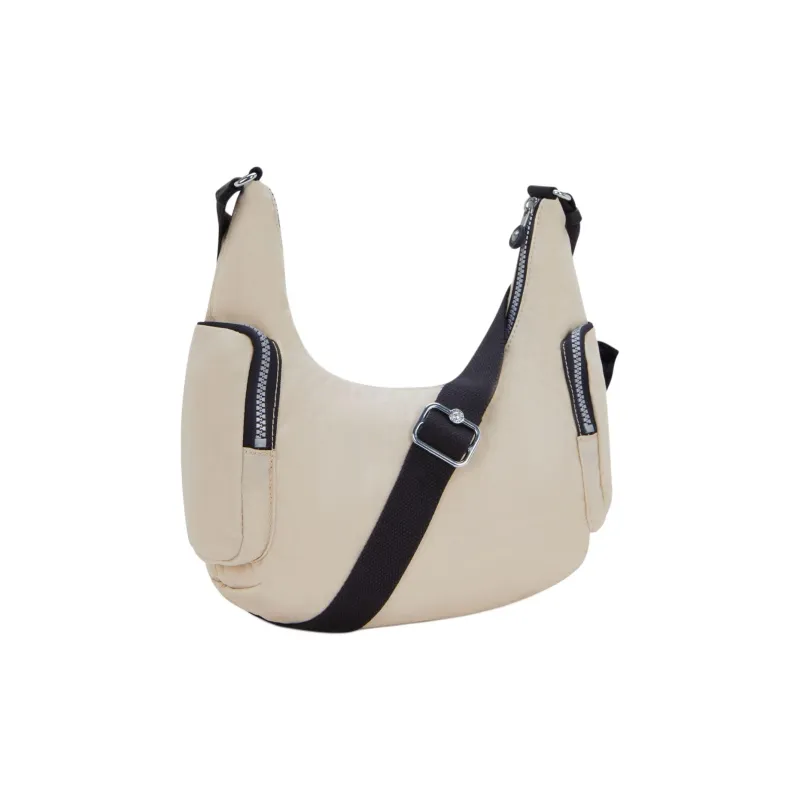 Kipling Recycled Polyamide Shoulder Bag Trumpets Unisex Beige-2