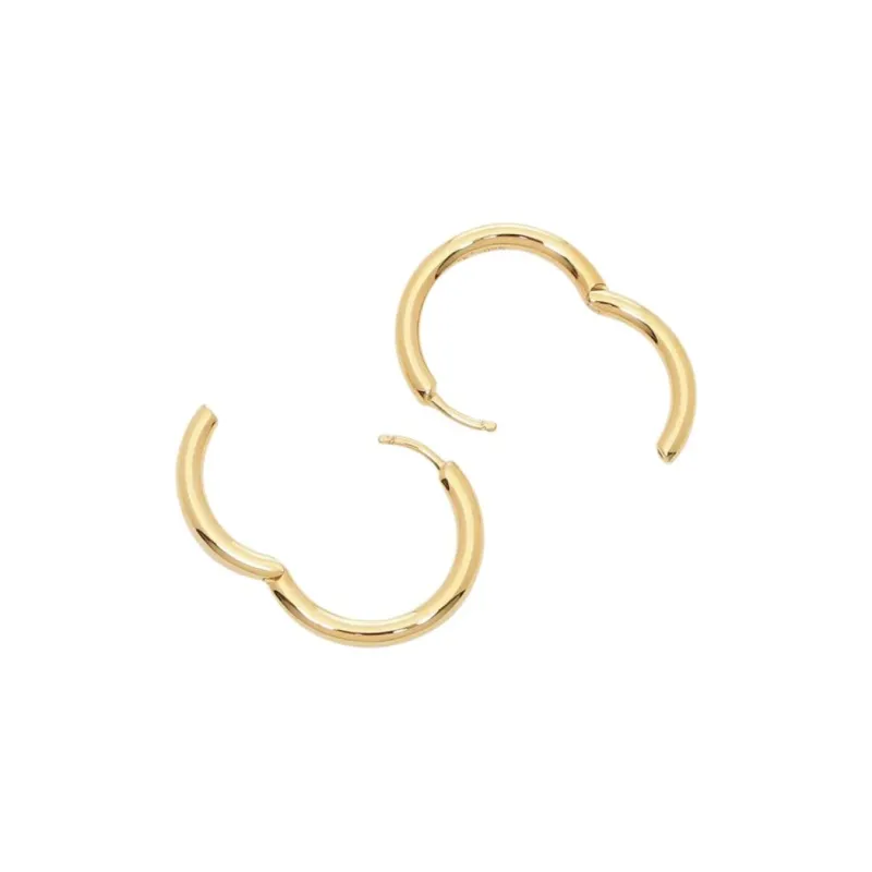 TOM WOOD Large Gold plated Hoop Earrings-2