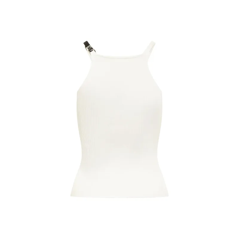 Buckle Rib Knit Tank Top-1