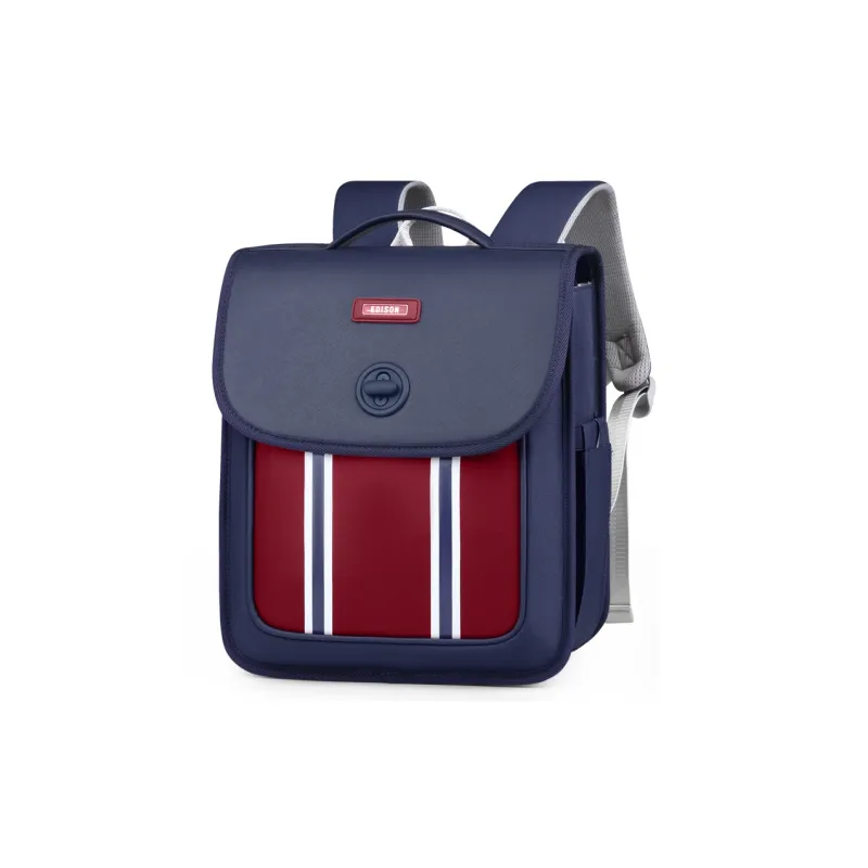 EDISON Oxford Student Bag Royal Blue/Burgundy-1