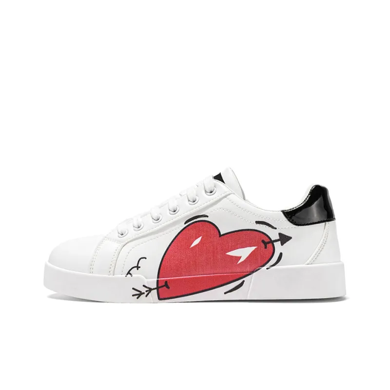 AD Non slip Lightweight Low Top Skateboard Shoes Men's White Black-0