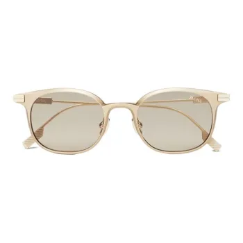 Zegna Stainless Steel Round Sunglasses Men's Gold