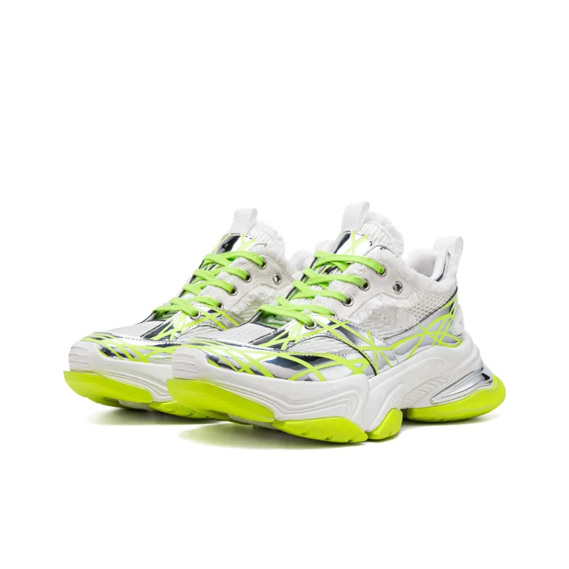 LINGMO Slip Resistant, Abrasion Resistant, Breathable, Height Increasing Low Top Chunky Sneakers Unisex White-18