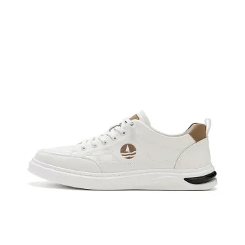 NAVIGARE Small Sailboat Low Top Skateboard Shoes Men's White Khaki