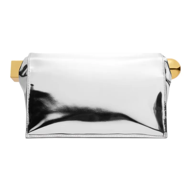 Jacquemus Carré Ronds PU Polyurethane Clutch Women's Silver-2